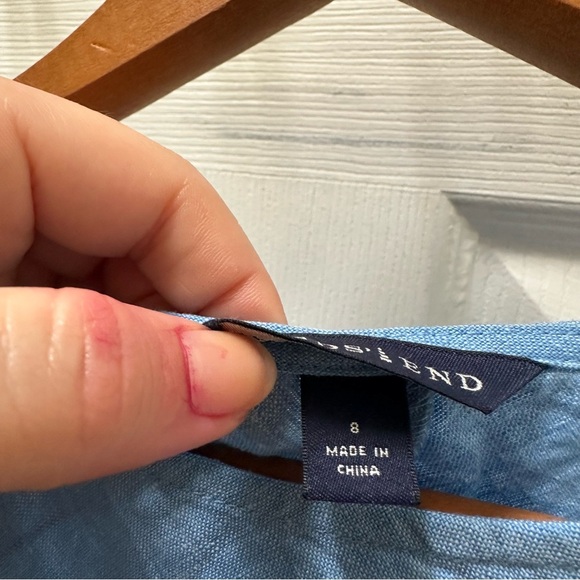 Lands end linen maxi dress Elegant Blue Sleeveless Dress 8 long - Picture 2 of 7